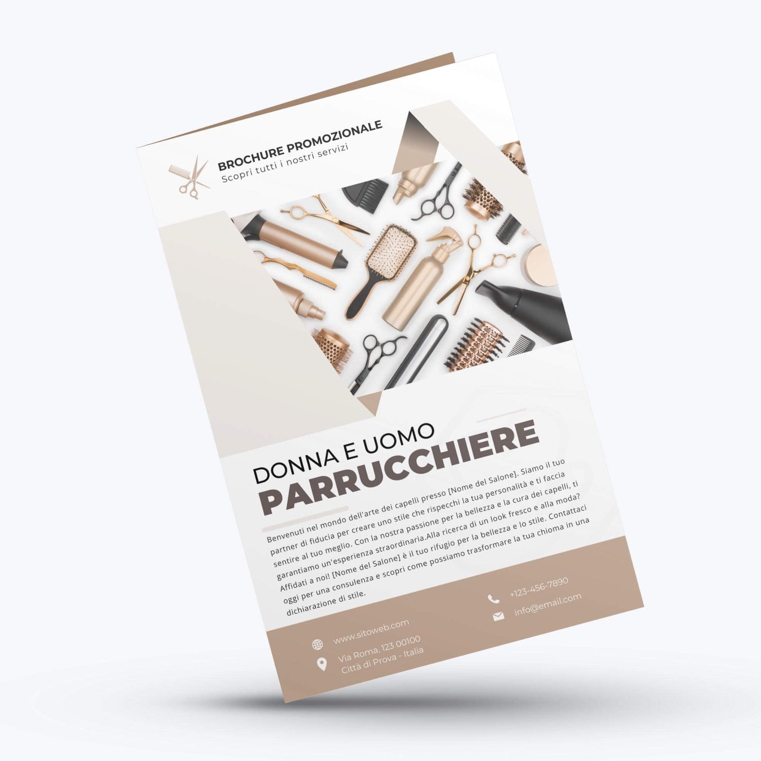 brochures per parrucchieri e parrucchiere